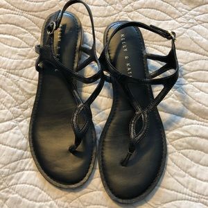 Kelly and Katie black flat sandals